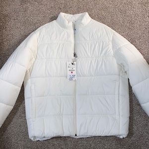 Zara White Puffer Jacket - XL